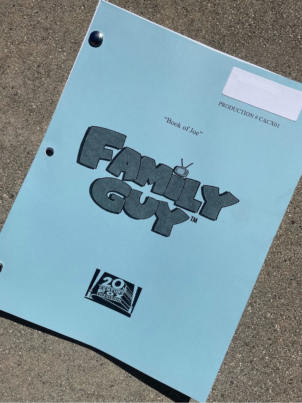 Family Guy 2013 Production Used Table Draft Script Book Of Joe HOPEFUL SQUIRREL!